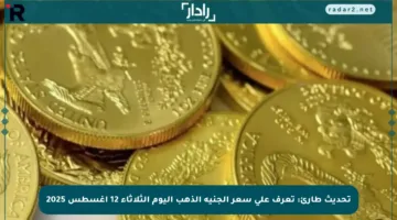 تحديث طارئ: تعرف على سعر الجنيه الذهب اليوم الثلاثاء 12 أغسطس 2025